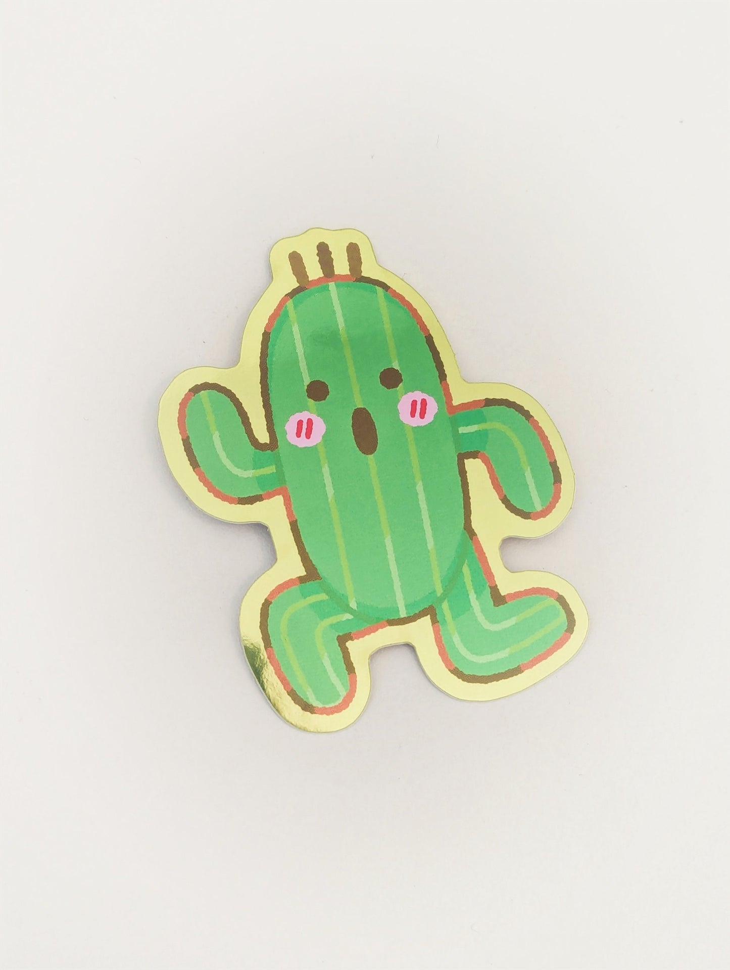 Metallic Glossy Cactuar Sticker| Final Fantasy Cactus| FFVII, FFX, FFXV