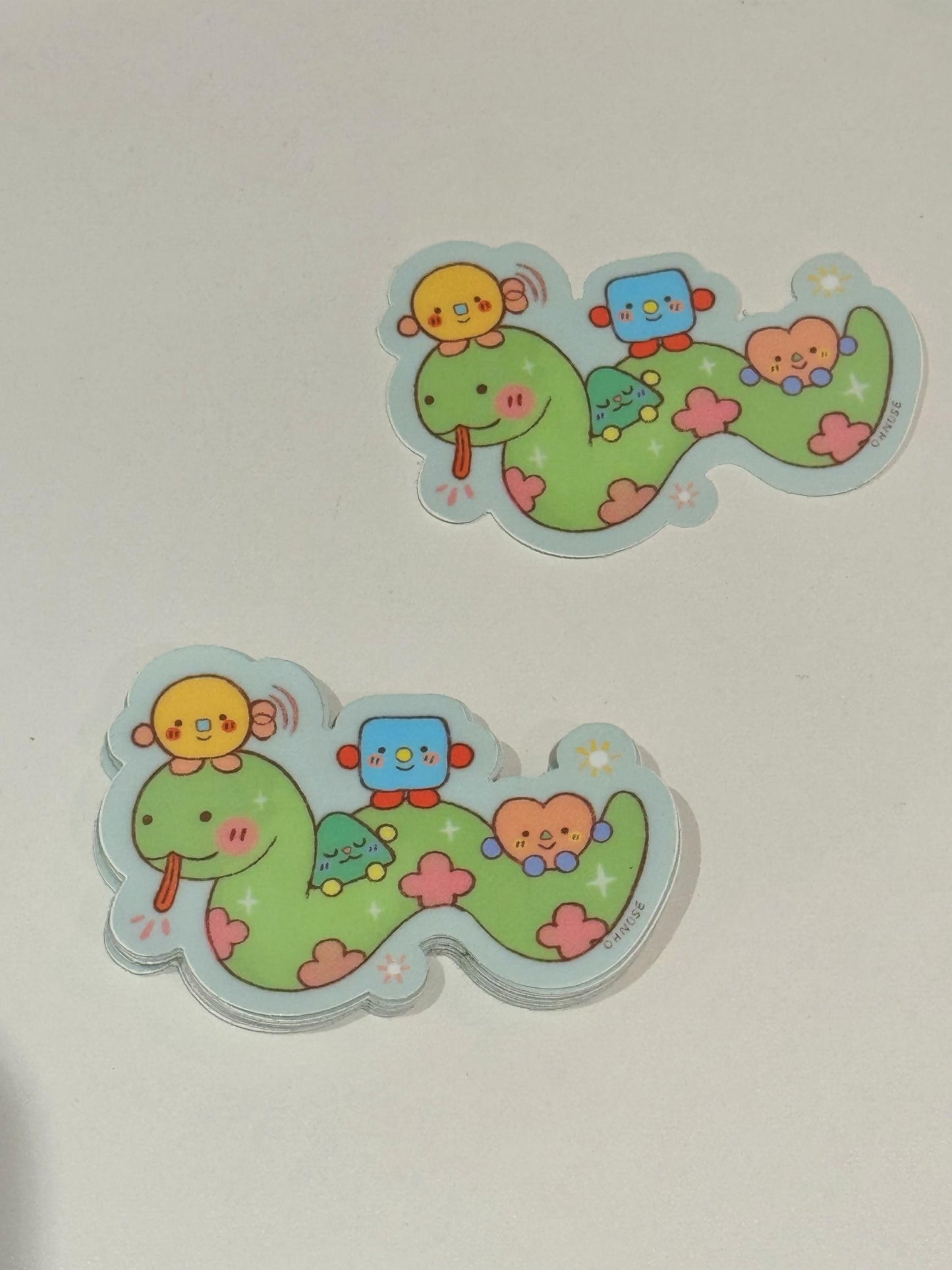 Ohn0se Snake Vinyl Sticker| Cute Kawaii Friend Shaped Little Guys Illustration | Year of the Snake Zodiac Animal | Ell Opal Vi Eva OCs|