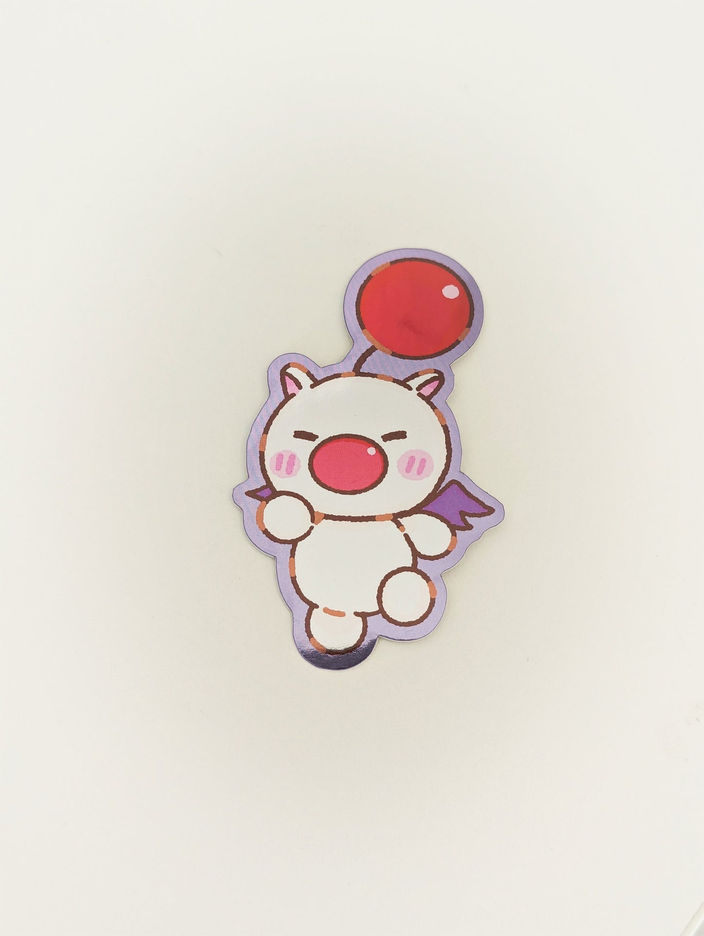 Moogle Glossy Mirror Sticker| Final Fantasy Series Video Game| FFXIV, FFVII, FFX