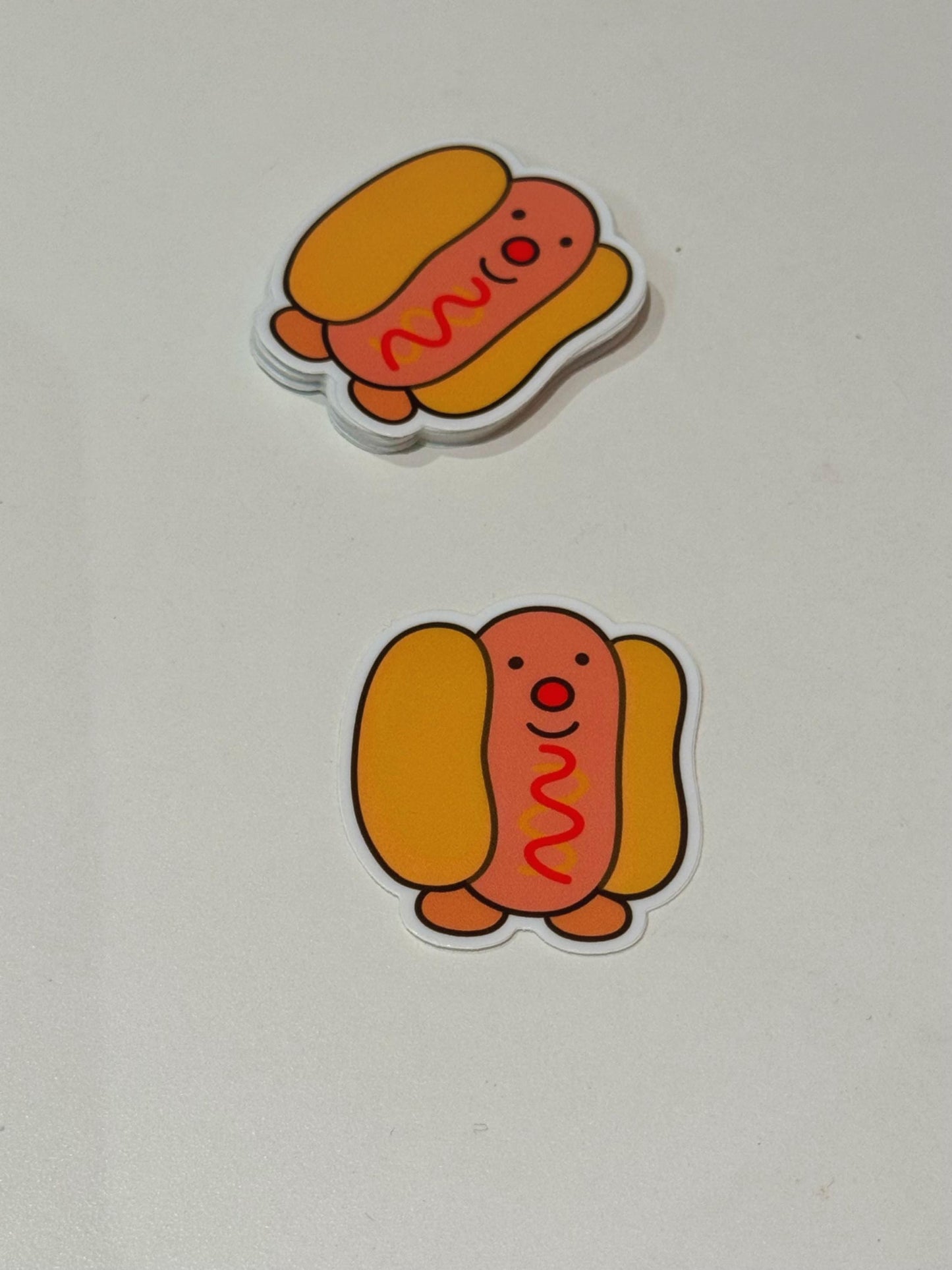 Hot Dog Vinyl Sticker| NYC Kawaii Food Illustration Series| Waterproof Premium Cute Matte Sticker| Gift for Friends + Perfect for Laptops