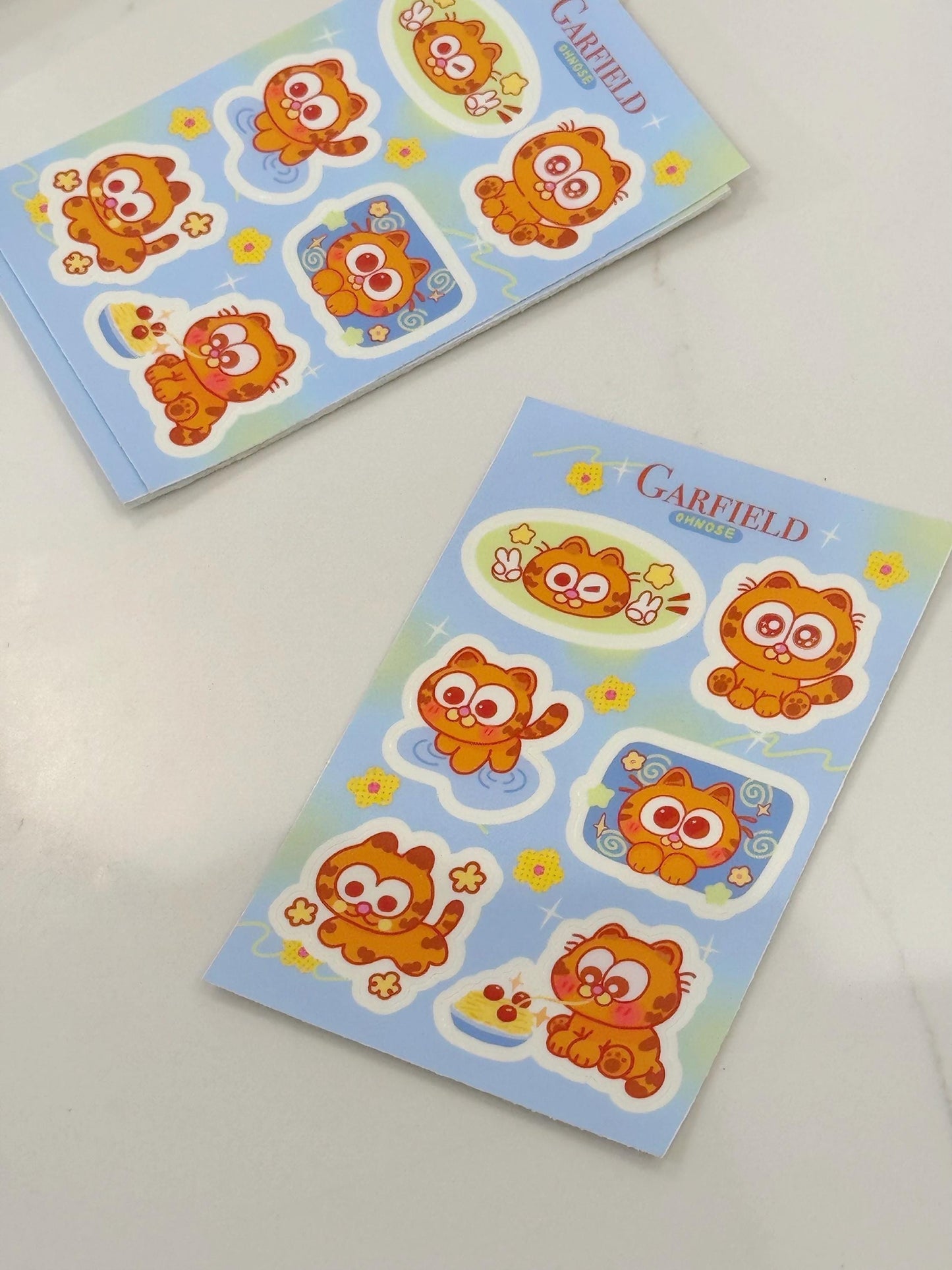 Baby Garfield A6 Durable Waterproof Vinyl Sticker Sheet| Garfield Movie & Comics Artwork| Perfect 4 Waterbottles Gifts Laptops| Cute Cats