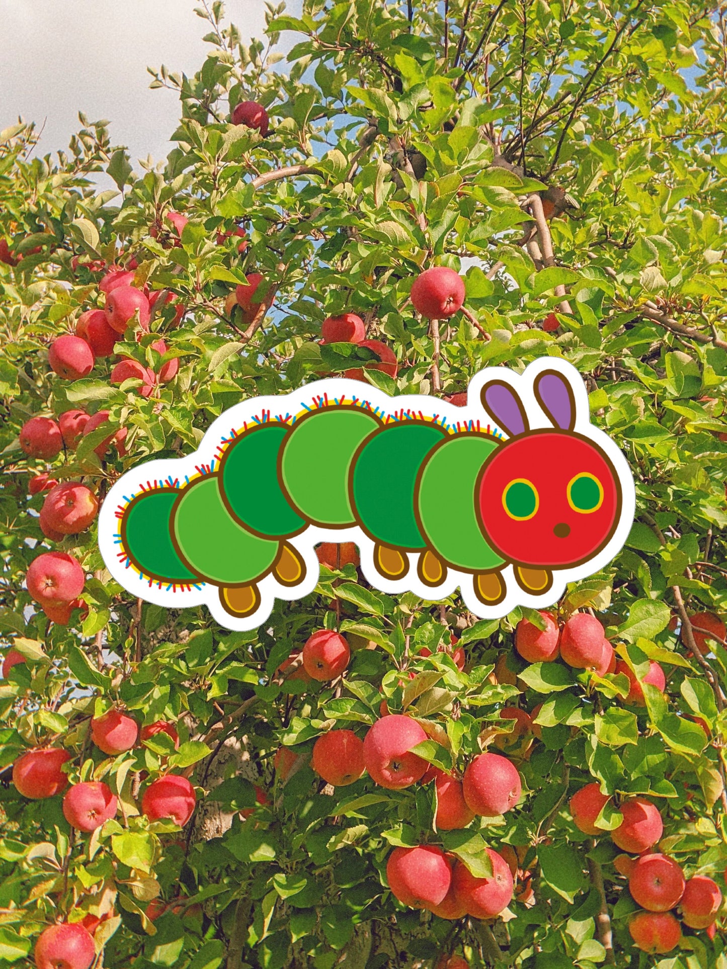 The Hungry Caterpillar Sticker| Metallic Mirror Finish| Eric Carle Childhood Book| Nostalgic Kidcore