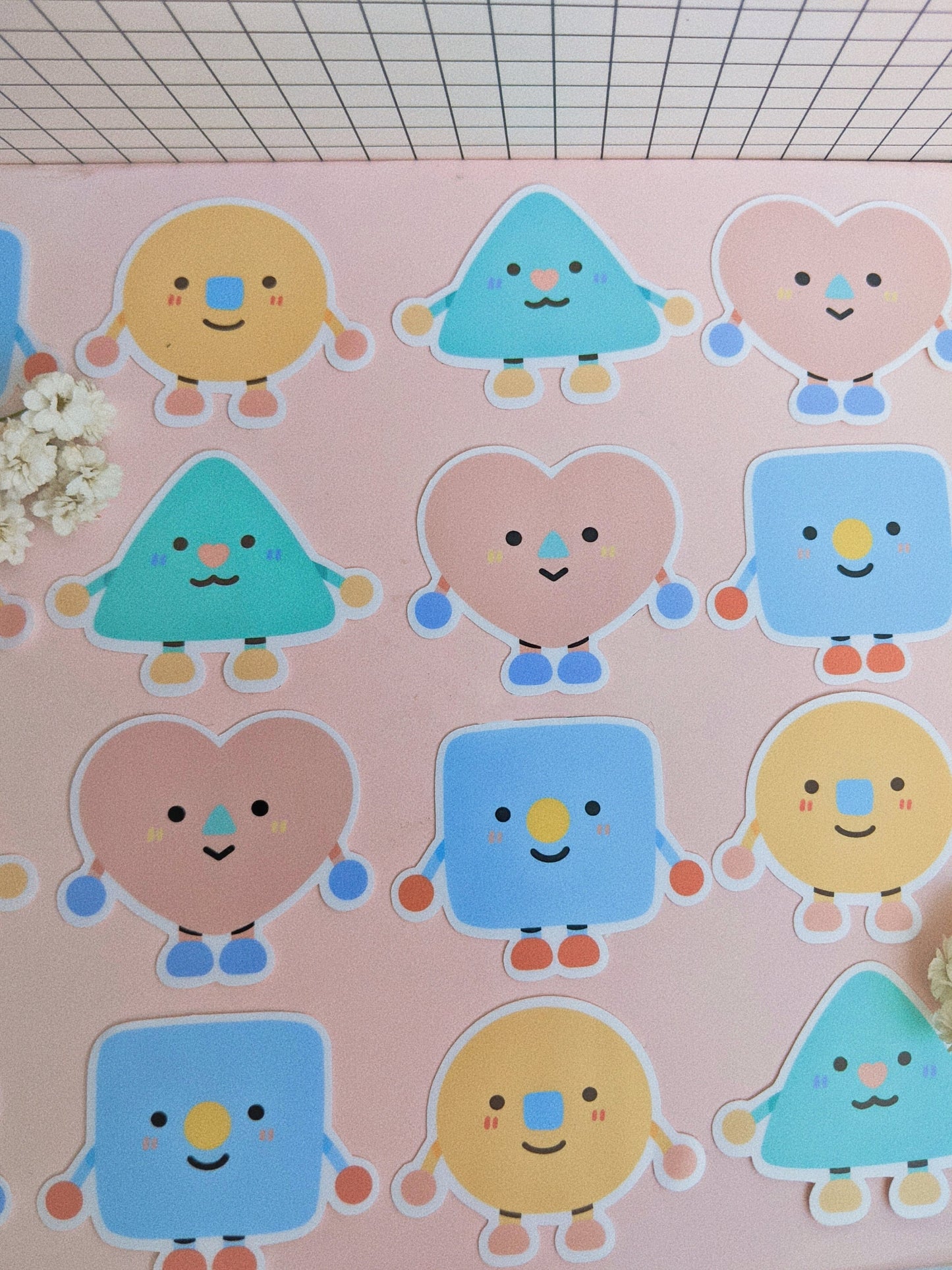 Ohn0se friend - Eva Sticker// Heart with triangle nose, smiley face friend, cute weatherproof glossy matte sticker