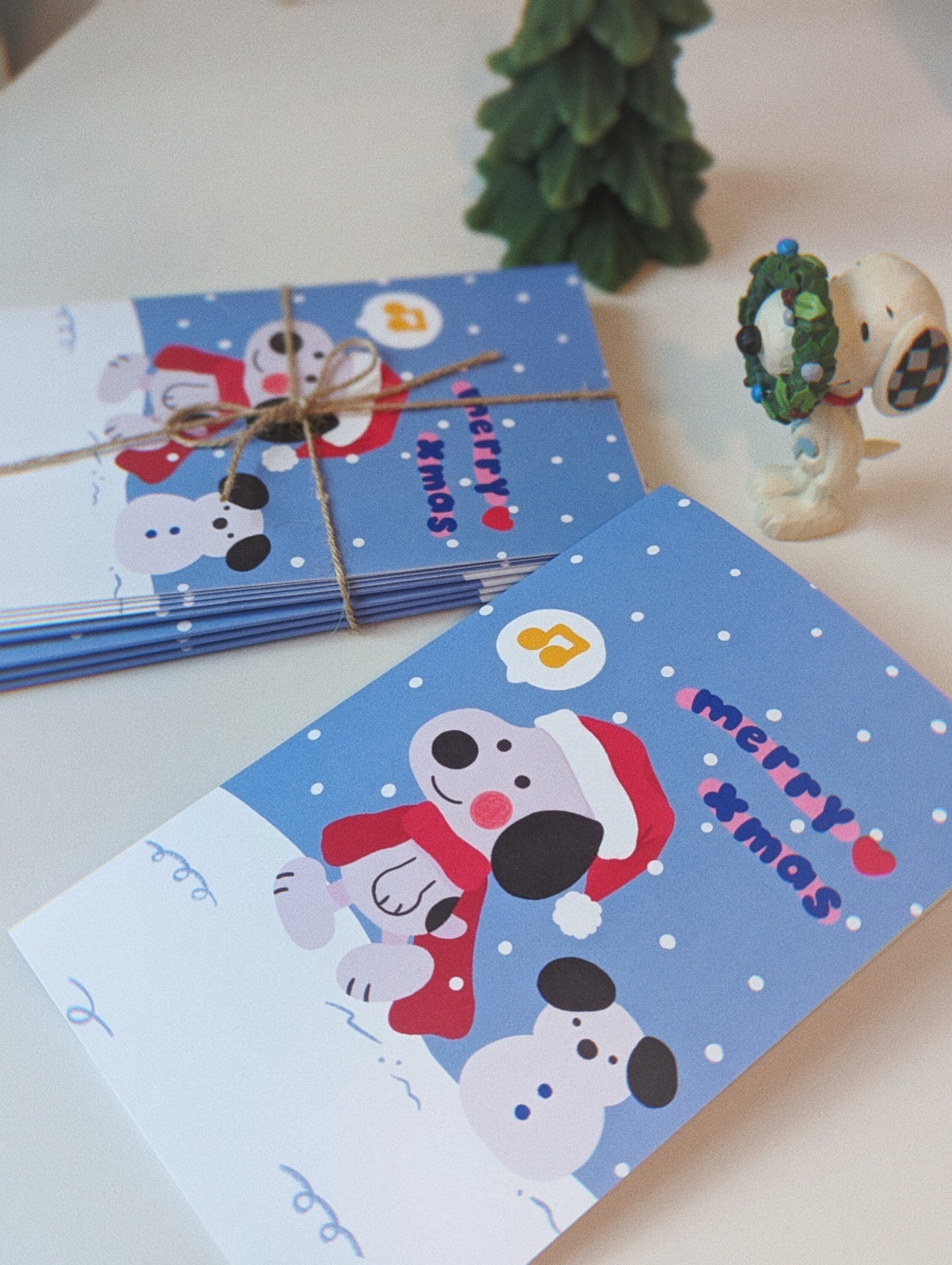 Bundle of 8 Snoopy Holiday Cards with 8 White Envelopes| Handmade Holiday Cards Gift Set| Save 65% with Bundle-Charlie Brown