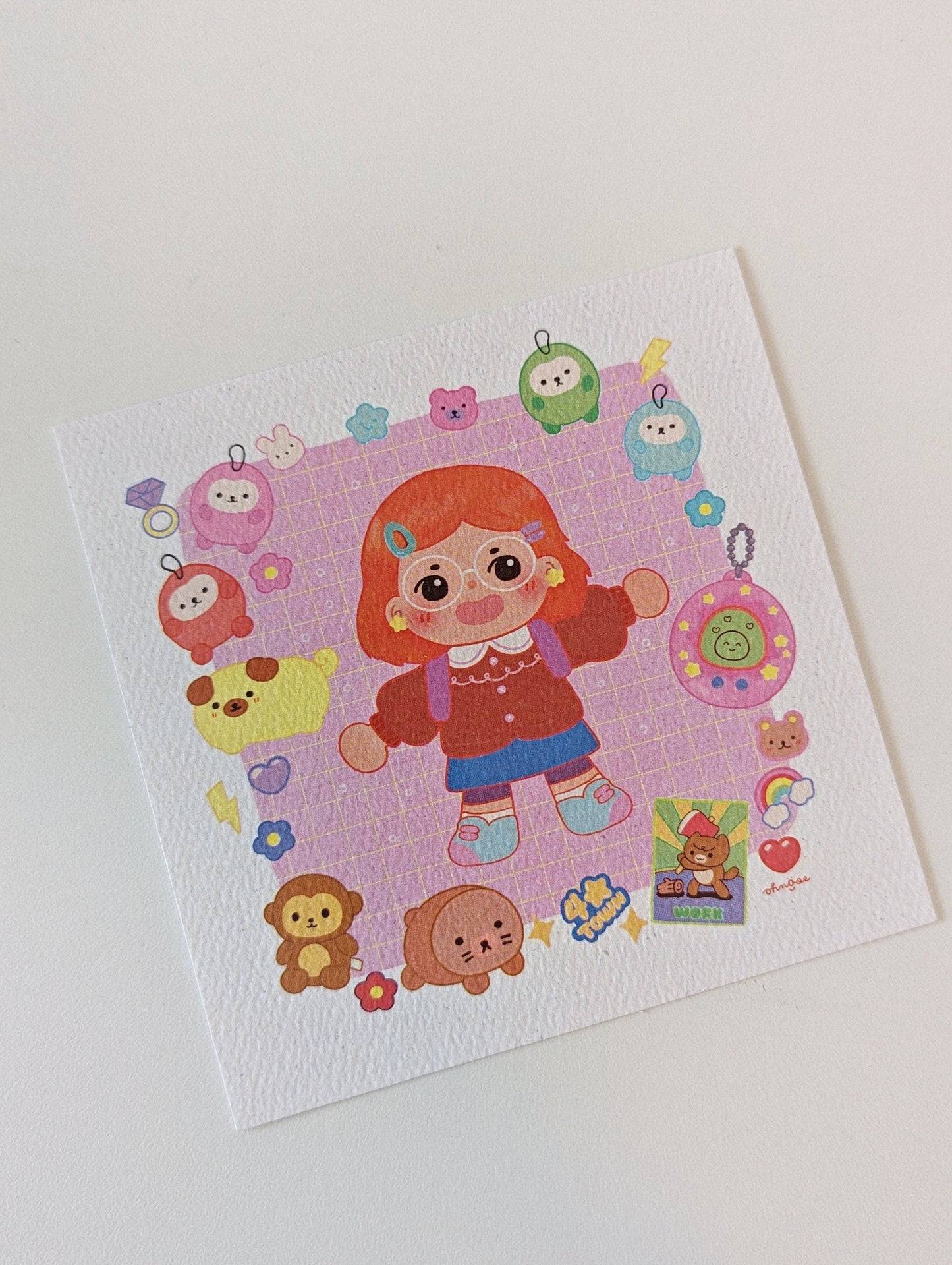 Turning Red Meilin Lee 4x4" MINI Art Print | Mei's room and Toy Inventory- Disney Pixar Shirt, Cute Red Panda, 4town