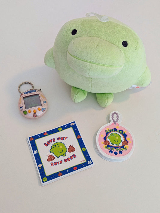 Kuchipatchi Tamagotchi Sticker Bundle- Let's Get Shit Done Egg & Square Sticker| Perfect for To-do planner