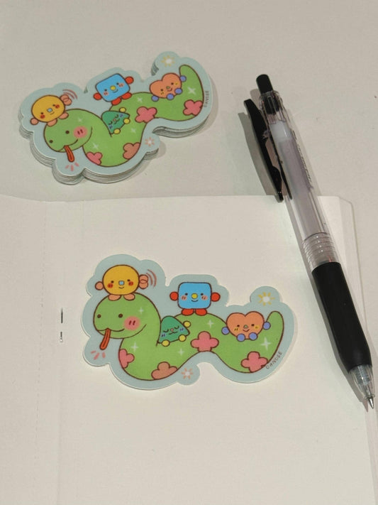 Ohn0se Snake Vinyl Sticker| Cute Kawaii Friend Shaped Little Guys Illustration | Year of the Snake Zodiac Animal | Ell Opal Vi Eva OCs|