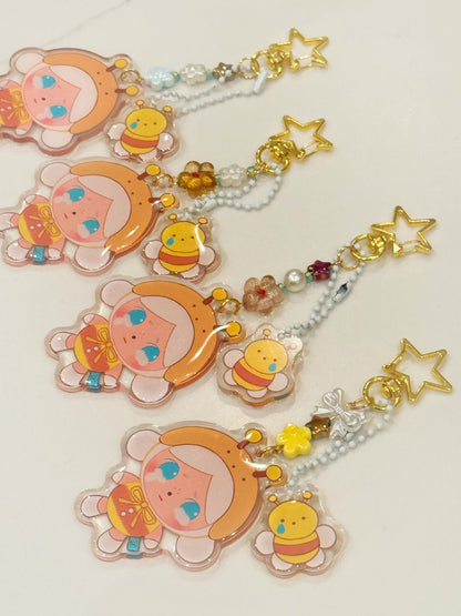 Gacha CryBaby Jewelry Grade Keychain| RANDOM Blind Bag| Hand-Assembled Charms w/ mix of glass, pearls, acrylic & artisan beads | Each unique