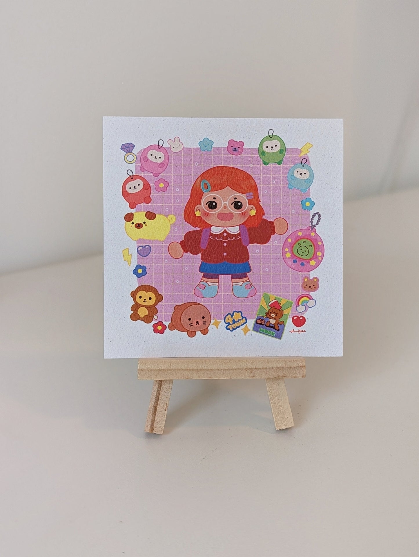 Turning Red Meilin Lee 4x4" MINI Art Print | Mei's room and Toy Inventory- Disney Pixar Shirt, Cute Red Panda, 4town