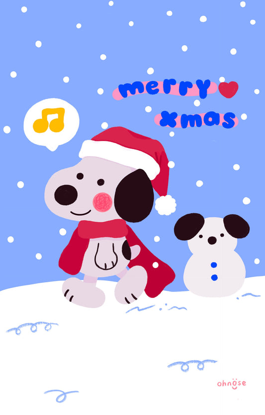 Snoopy Holiday Card--Merry Christmas | Holiday Cards & Gifts, Charlie Brown and Snoopy|Peanuts|Hand-drawn Illustrations| Season's greetings
