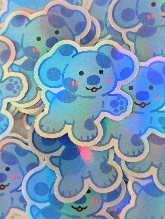 Blue -Blue's Clues Holographic Vinyl Sticker/ /Nostalgic gifts, childhood, cartoon dog, Laminated Waterproof Vinyl Laptop Sticker