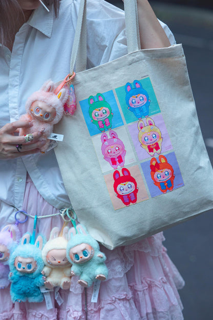 Sailor Moon x Labubu Sturdy Canvas Tote Bag| Cute Monsters Anime Inspired 100% Cotton Bag| Kawaii Magical Girls Transformation