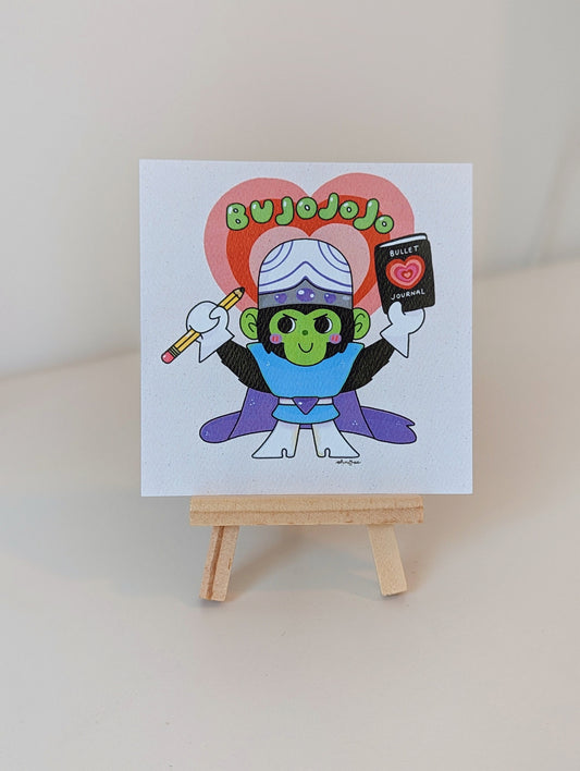 Mojojo Bujojo 4x4 MINI Art Print| Bullet Journal- Bujo Powerpuff Girls PPG  | 90's Baby | 90s Kids Cartoon Villain